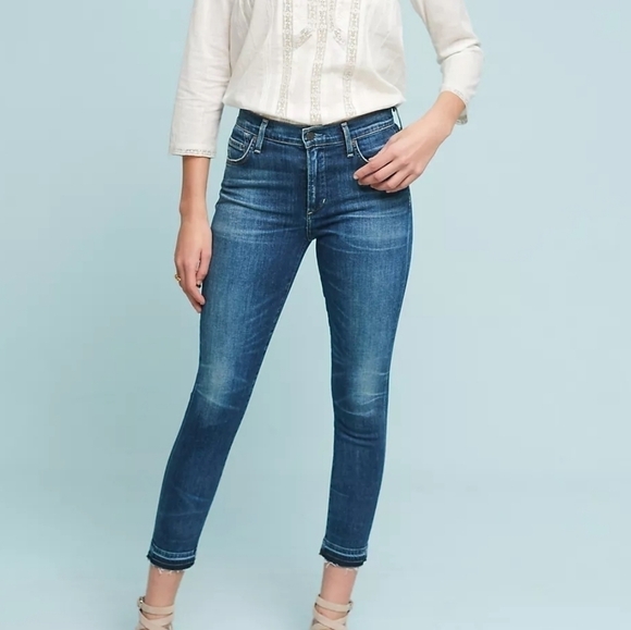 Anthropologie Citizens of Humanity CoH Rocket High Rise Jeans Raw Hem Ankle 26 - Picture 9 of 9